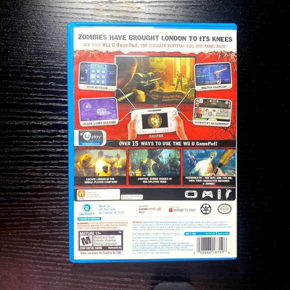 Wii U ZombiU Disc Case and Instruction Booklet 2012 Rated M Mature - Picture 3 of 6